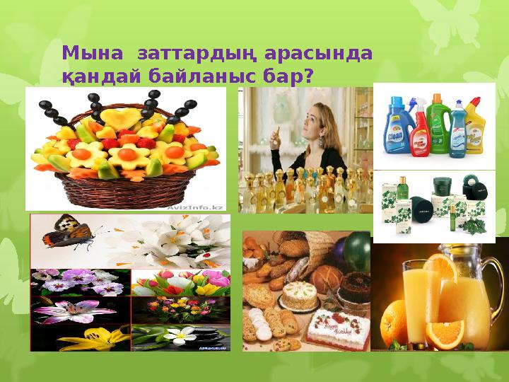 Мына заттардың арасында қандай байланыс бар?