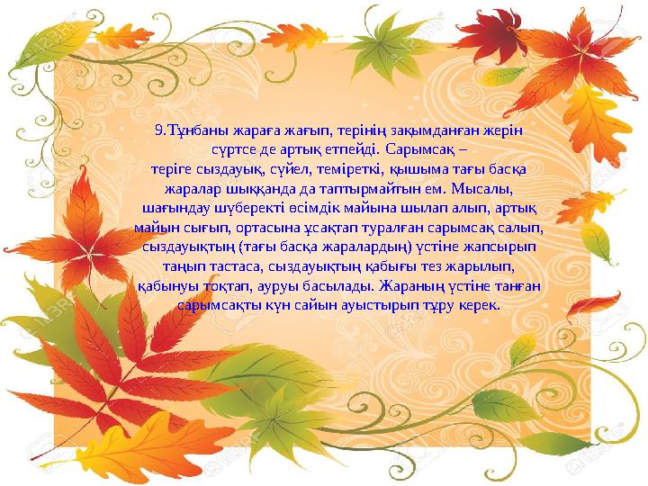 2. Он шақты пиязды бір бас сарымсаққа араластырып турап, сүтке салып жұмсарғанша қайнатады. Оған аз ғана шырын немесе шөптерд