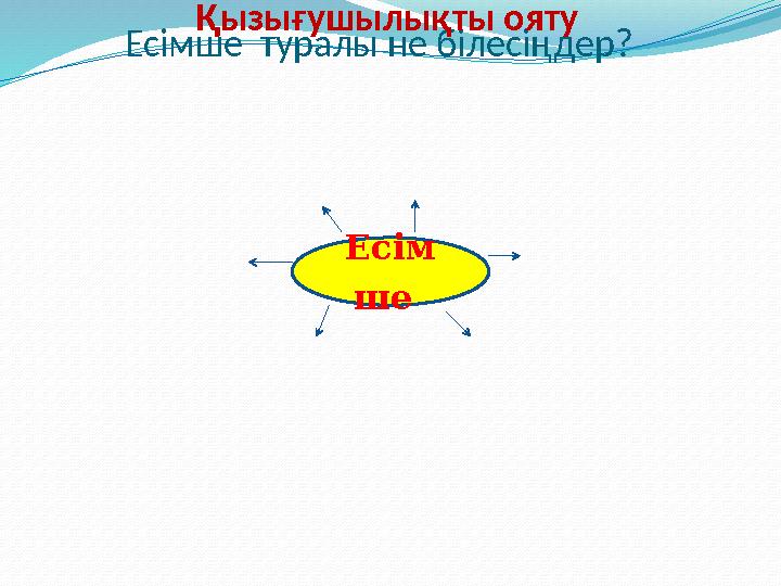 Есімше туралы не білесіңдер? Есім ше Қызығушылықты ояту