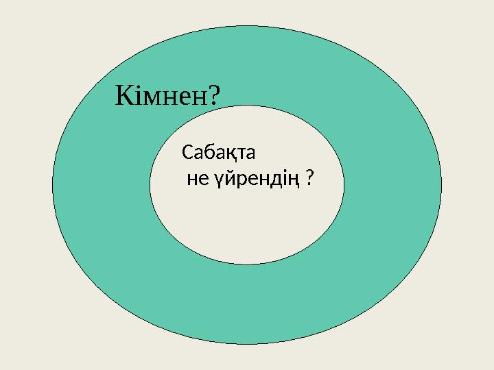 Кімнен? Сабақта не үйрендің ?