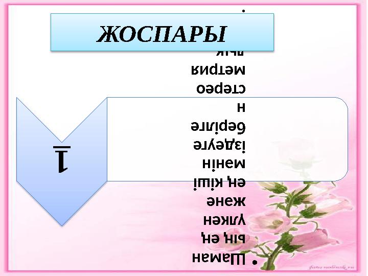 1 • Шаман ың ең үлкен және ең кіші мәнін іздеуге берілге н стерео метрия лық есе птер .ЖОСПАРЫ