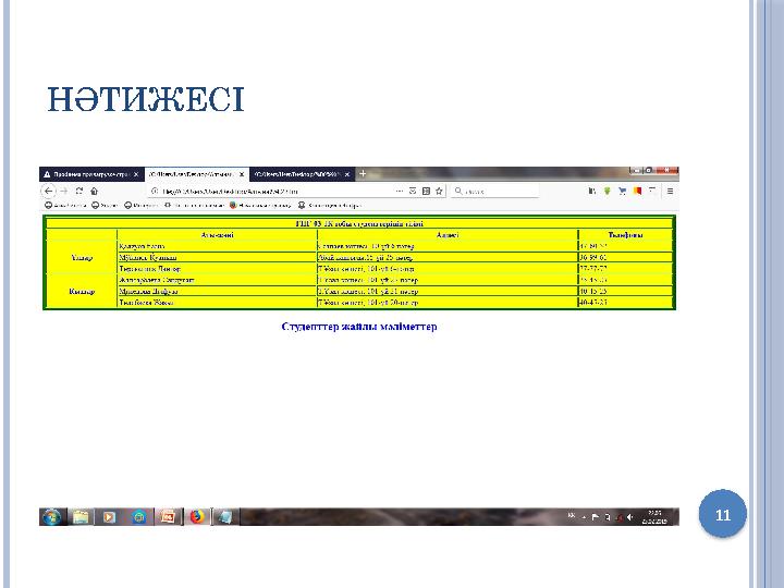 НӘТИЖЕСІ 11