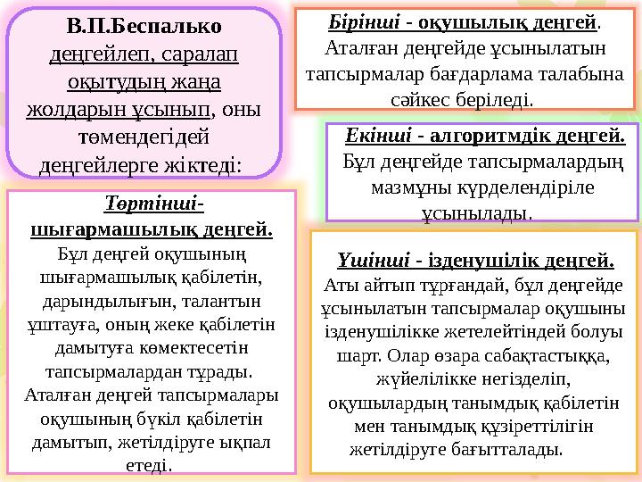 ПЕДАГОГИКАЛЫҚ ТЕХНОЛОГИЯҒА ТӘН БЕЛГIЛЕР: Негiздiлiгi (кез келген технологияның өзiндiк философиясы, өзiндiк тұжырымдамас