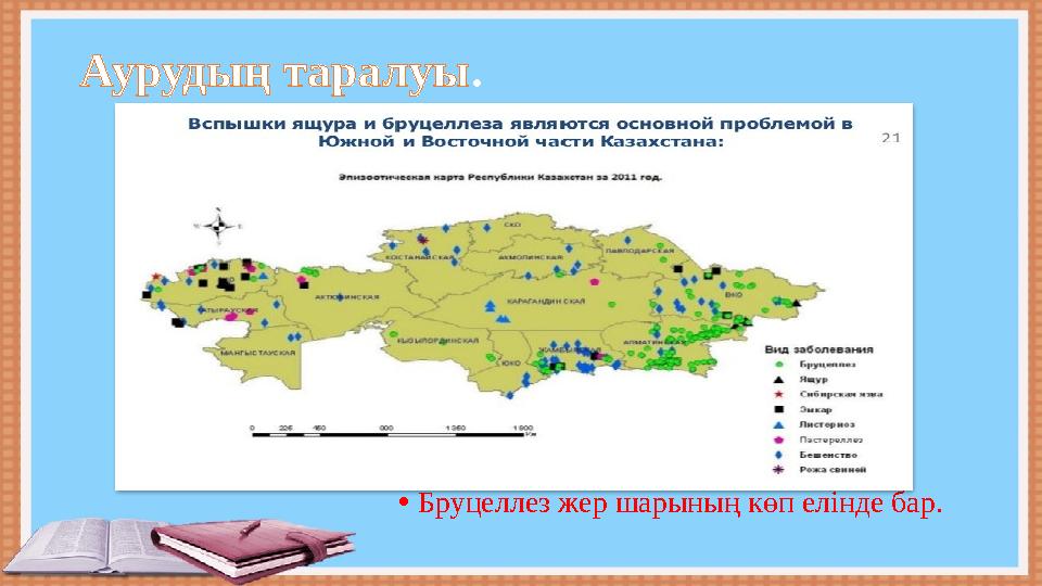 Аурудың таралуы . • Бруцеллез жер шарының көп елінде бар.