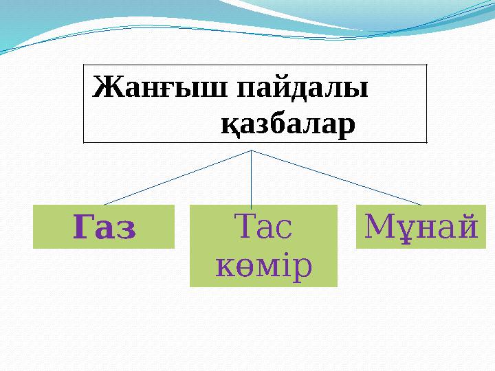 Жанғыш пайдалы қазбалар Газ Тас көмір Мұнай