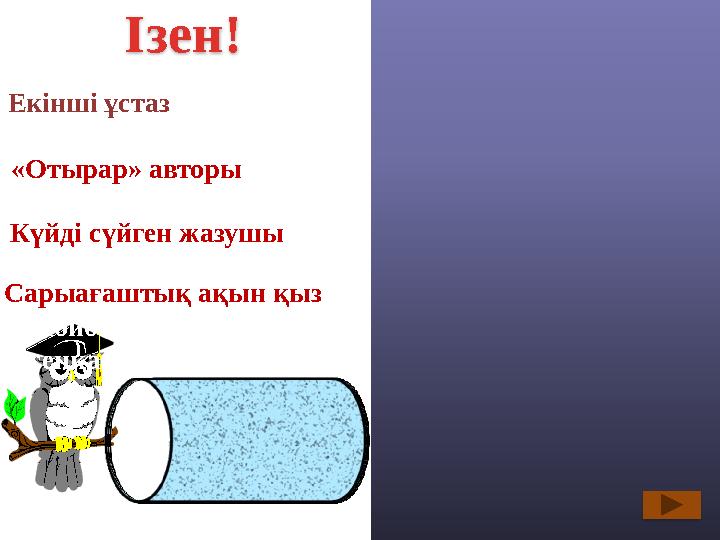 Екінші ұстаз әл-Фараби «Отырар» авторы Мұхтар Шаханов Күйді сүйген жазушы Тәкен Әлімқұлов Ізен! Сарыағаштық ақын қыз Ханб