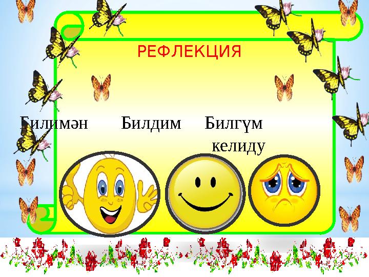 Билимән Билдим Билгүм келиду РЕФЛЕКЦИ