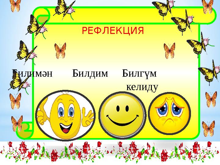 Билимән Билдим Билгүм келиду РЕФЛЕКЦИ