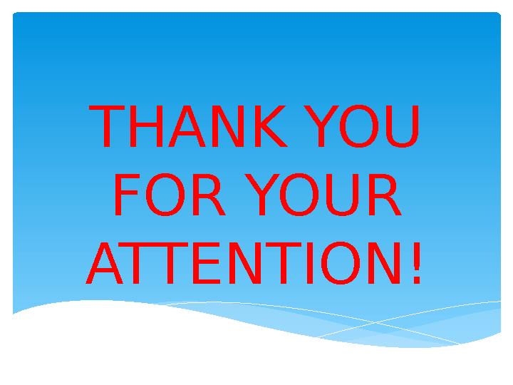 THANK YOU FOR YOUR ATTENTION!