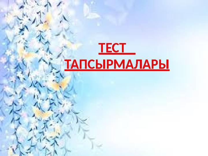 ТЕСТ ТАПСЫРМАЛАРЫ