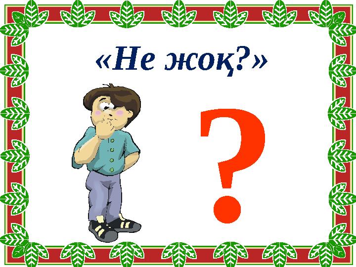 « Не жоқ? » ?