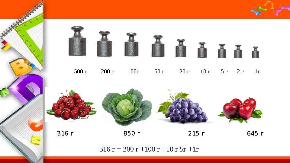 500 г 200 г 100г 50 г 20 г 10 г 5 г 2 г 1г 316 г