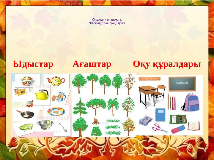 Оқулықпен жұмыс. “Ыстық орындық” әдісі Ыдыстар Ағаштар Оқу құралдары