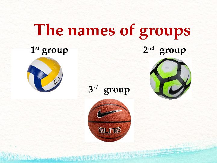 The names of groups 2 nd group1 st group 3 rd group