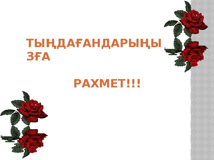 ТЫҢДАҒАНДАРЫҢЫ ЗҒА РАХМЕТ!!!