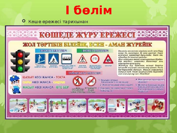 І бөлім  Көше ережесі тарихынан