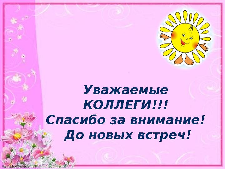 Уважаемые КОЛЛЕГИ!!! Спасибо за внимание! До новых встреч!