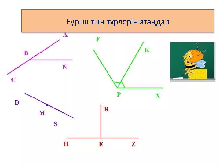 Бұрыштың түрлерін атаңдар