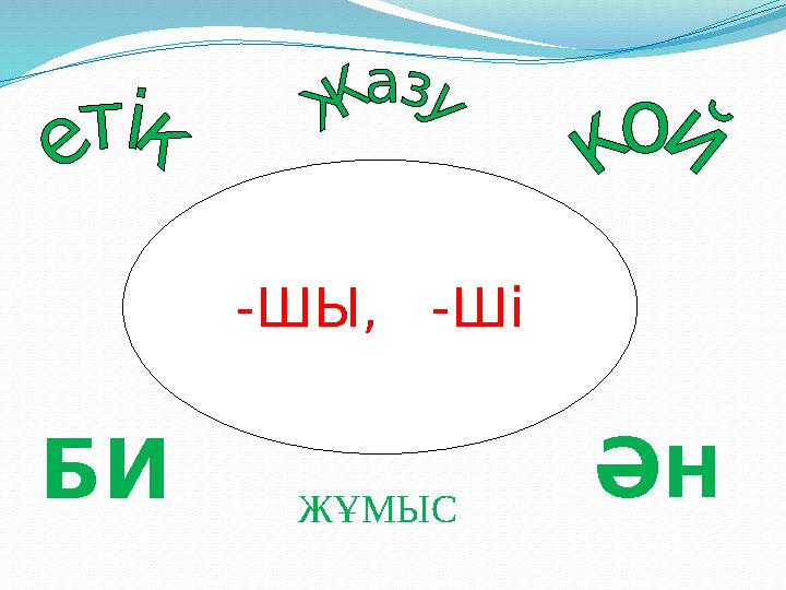 -ШЫ, -Ші БИ Ә Н Ж Ұ М