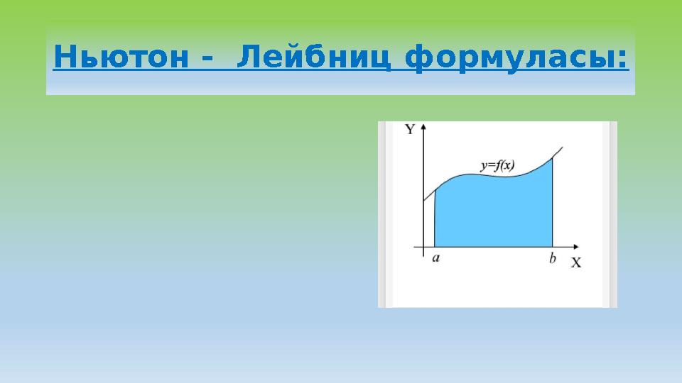 Ньютон - Лейбниц формуласы: