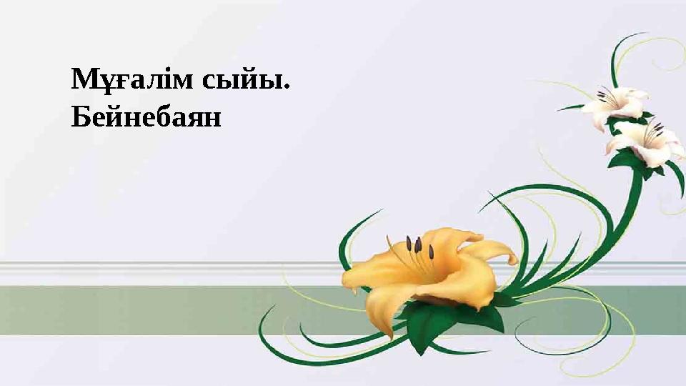 Мұғалім сыйы. Бейнебаян