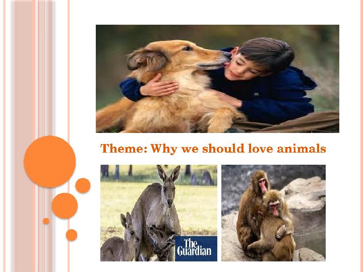 Theme: Why we should love animals