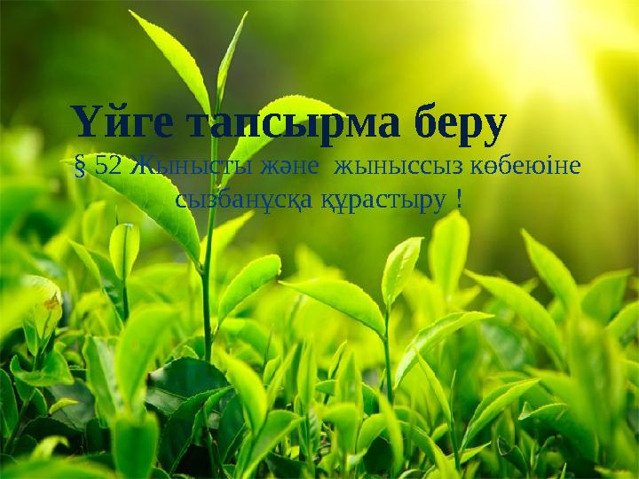 § 52 Жынысты және жыныссыз көбеюіне сызбанұсқа құрастыру !Үйге тапсырма беру