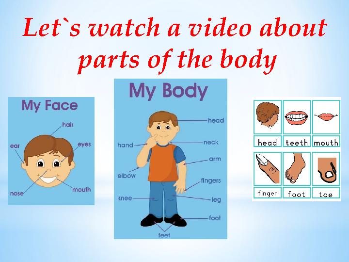 Let`s watch a video about parts of the body