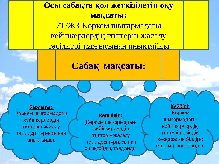Барлығы: Көркем шығармадағы кейіпкерлердің типтерін жасалу тәсілдері тұрғысынан анықтайды. Көпшілігі: Көркем шығармада