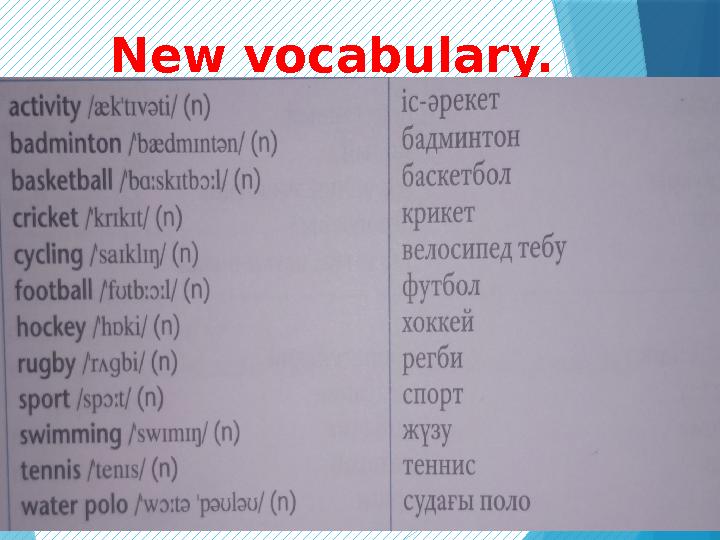 New vocabulary.