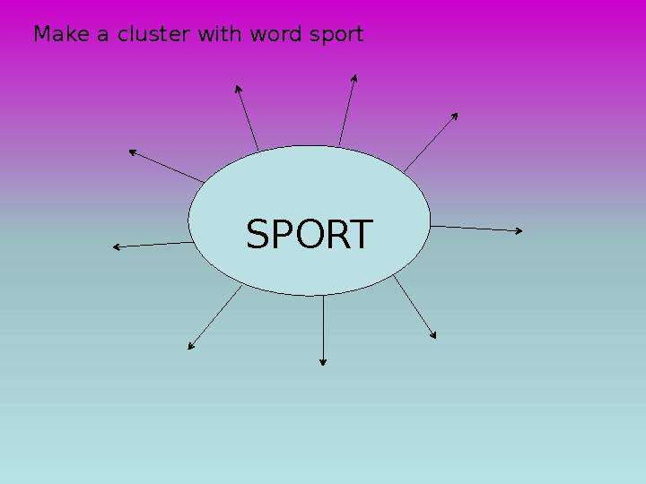 SPORTMake a cluster with word sport