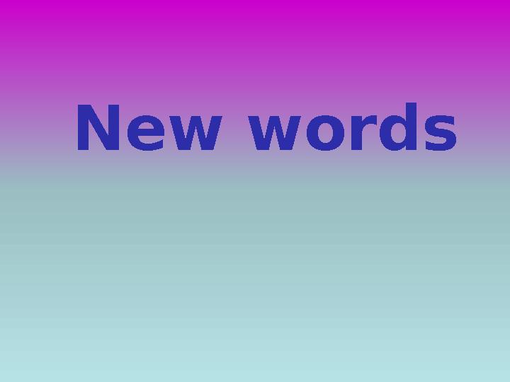 New words