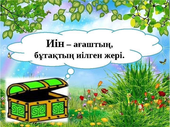Иін – ағаштың, бұтақтың иілген жері.