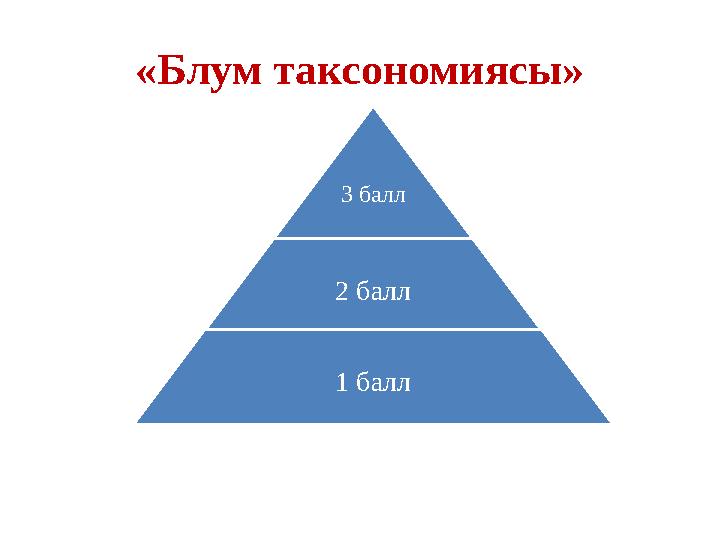 «Блум таксономиясы» 3 балл 2 балл 1 балл