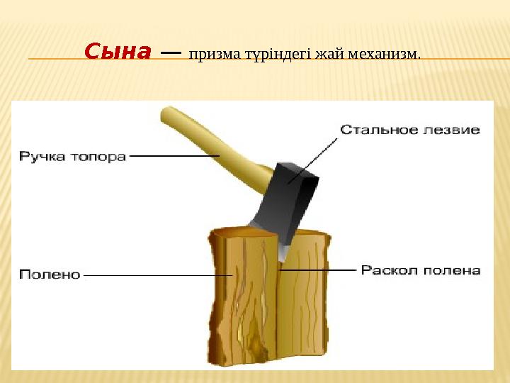 Сына — призма түріндегі жай механизм.