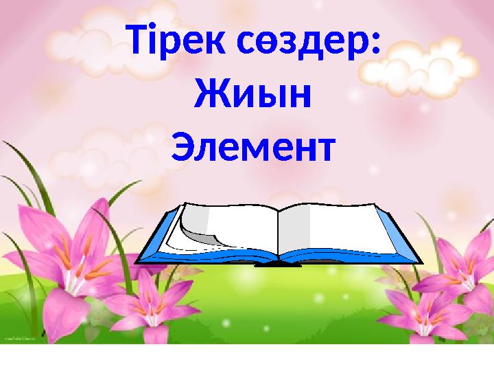 Тірек сөздер: Жиын Элемент