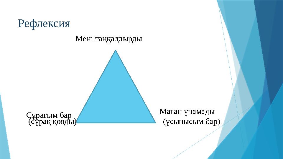 Рефлексия Мені таңқалдырды Маған ұнам