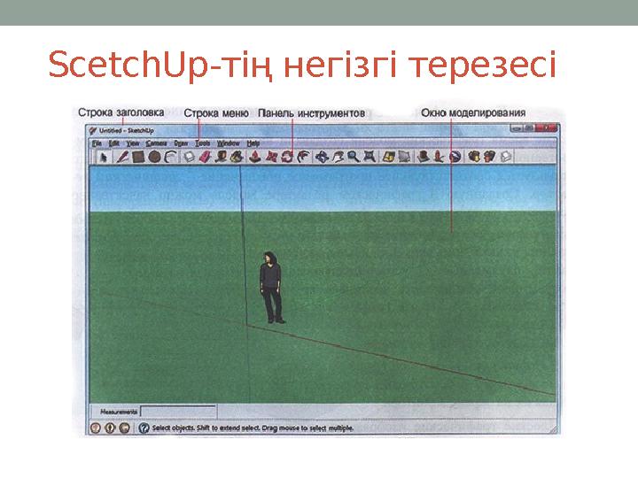 ScetchUp -тің негізгі терезесі