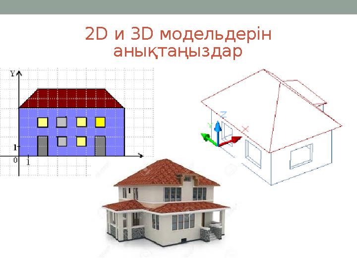 2 D и 3 D модельдерін анықтаңыздар