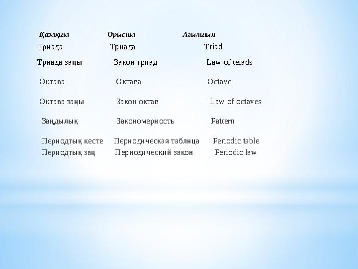 Қазақша Орысша Ағылшын Триада Триада