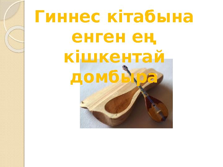 Гиннес кітабына енген ең кішкентай домбыра