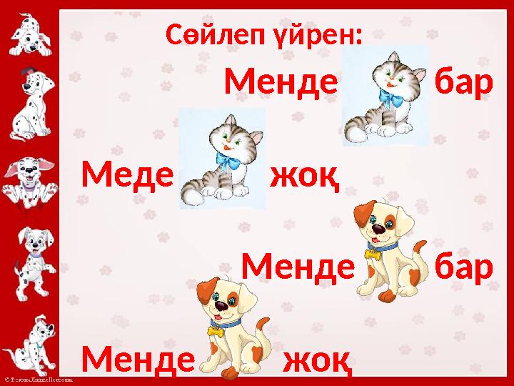 Сөйлеп үйрен: Менде бар Меде жоқ Менде бар Менде жоқ