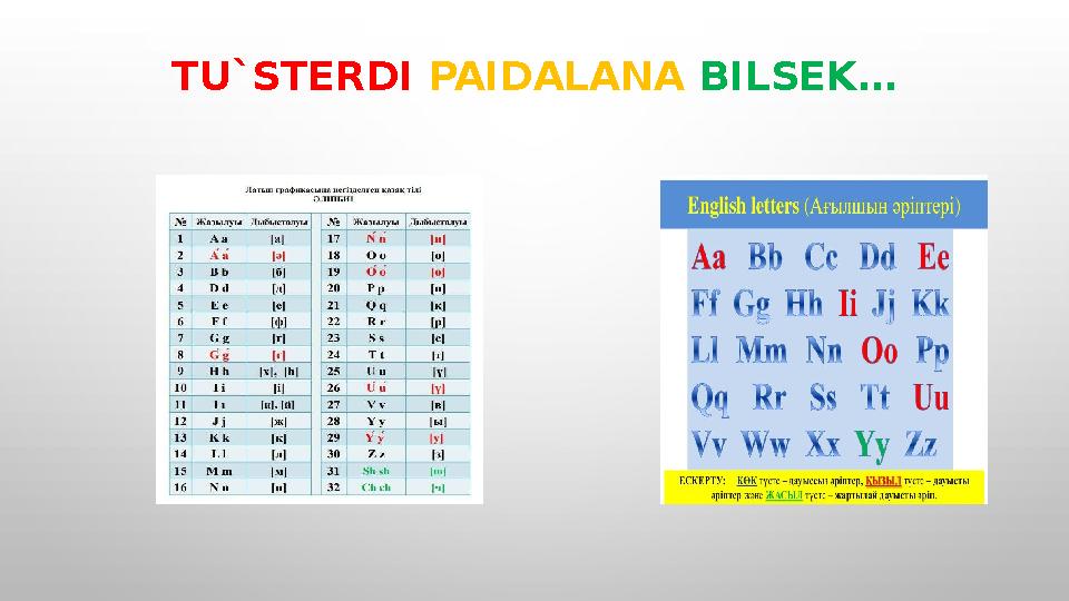 TU`STERDI PAIDALANA BILSEK …