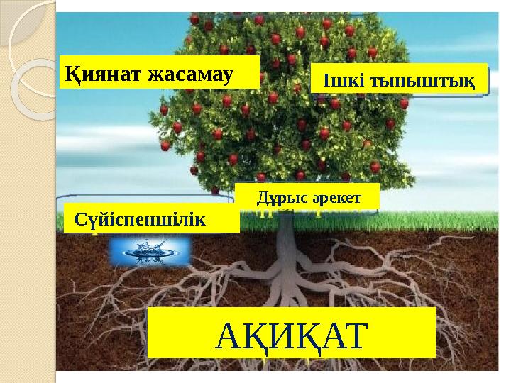 АҚИҚАТ Сүйіспеншілік Дұрыс әрекет Ішкі тыныштықҚиянат жасамау