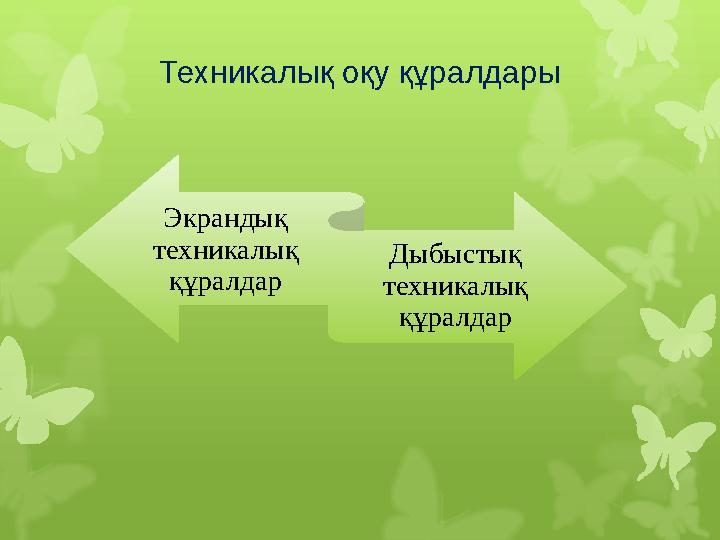 Техникалық оқу құралдары Экрандық техникалық құралдар Дыбыстық техникалық құралдар