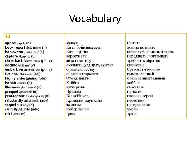 Vocabulary