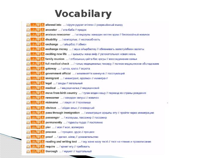 Vocabilary