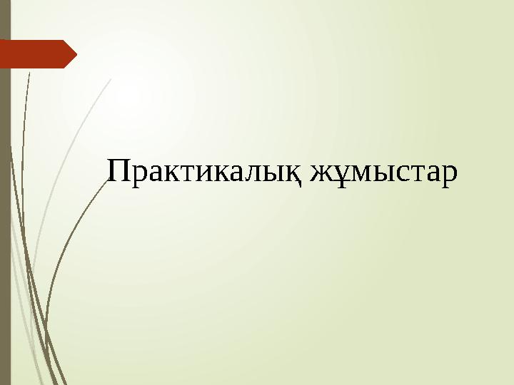 Практикалық жұмыстар