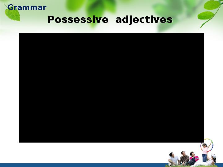 Possessive adjectivesGrammarPossessive adjectives Grammar