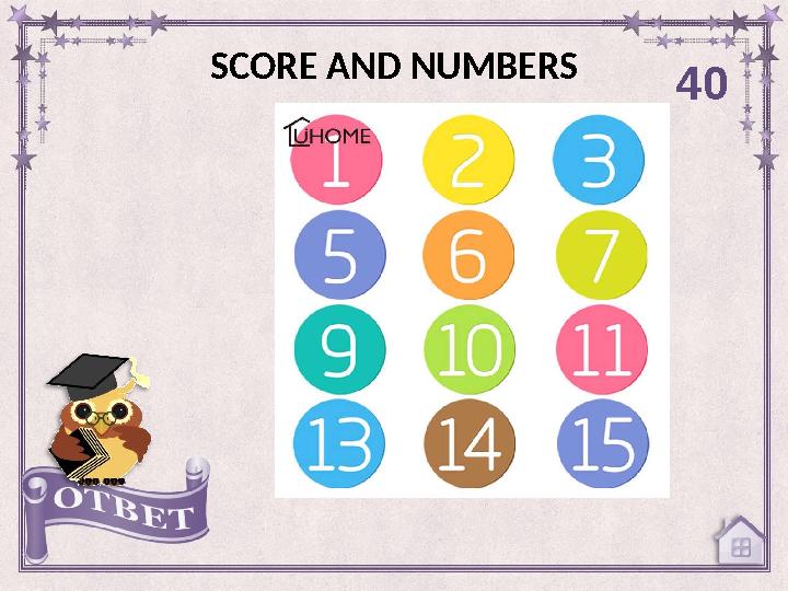 SCORE AND NUMBERS 40